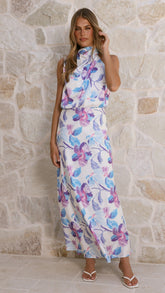 Marlie Maxi Dress - Blue Floral