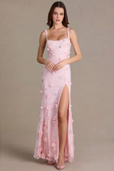 Embellished Corset Gown in Baby Pink