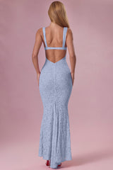 Lace Sweetheart-Neck Gown in Sky Blue