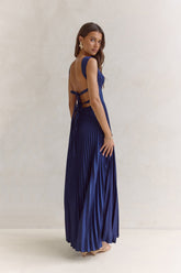 Song Of The Sky Plisse Maxi Dress Navy