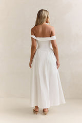 Memory Of Fate Off Shoulder Maxi Dress White