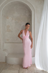 Destinations Halter Maxi Dress Pink