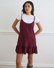 Arige Mini Dress in Maroon