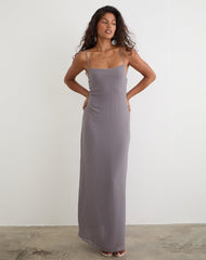 Arunima Maxi Dress in Chiffon Lilac Grey
