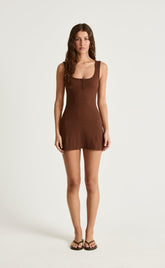 Emmie Mini Dress (Chocolate)