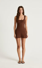 Emmie Mini Dress (Chocolate)