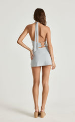 Speakeasy Mini Dress (Smokey Blue)