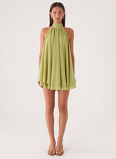 Lyrah Halter Mini Dress - Lime