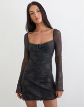 Modena Long Sleeve Dress in Dynamic Rose