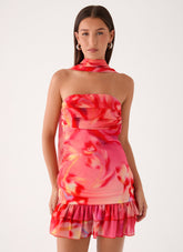 Manon Scarf Mini Dress - Sun Blushed Bloom