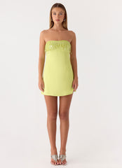Miftie Beaded Sequin Mini Dress - Lime