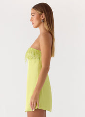 Miftie Beaded Sequin Mini Dress - Lime