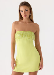 Miftie Beaded Sequin Mini Dress - Lime