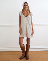 Rinari Mini Dress in Satin Champagne