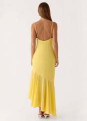 Talindra Midi Dress - Bright Lemon