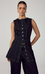 Heath Mini Dress (Navy Blue Denim)