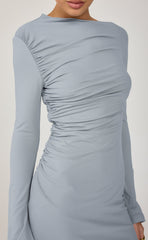 Elysse Mini Dress (Muted Blue)