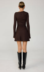 Elysse Mini Dress (Chocolate)