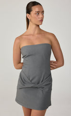 Jaylen Mini Dress (Slate Texture)
