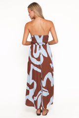 Nesta Maxi Dress - Brown/Blue