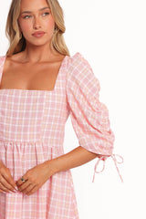 Siena Mini Dress - Pink Check