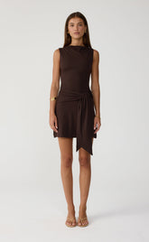Routine Mini Dress (Chocolate)