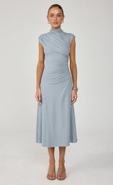 Stolen Midi Dress (Muted Blue)