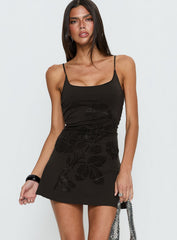 Zalira Floral Detail Romper Dark Grey