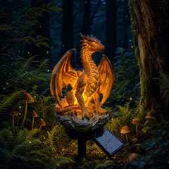 🐉Solar Dragon Garden Statue Light – Golden Ember Fantasy Outdoor Decor