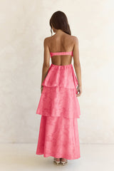 Know Your Heart Strapless Maxi Dress Coral
