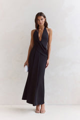 Pure Dreamer Halter Maxi Dress Black