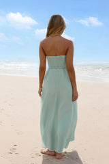 Wishful Seasons Strapless Maxi Dress Green