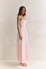Wishes Deep Within Strapless Maxi Dress Pink