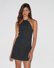 Belinda Mini Dress in Flower Broderie Black