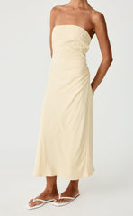 Coastal Midi Dress (Lemon)