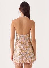 Ellerie Beaded Mini Dress - Pink