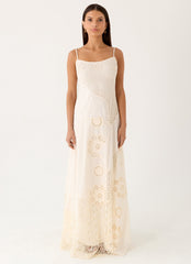 Fabienne Spliced Cotton Maxi Dress - Ivory