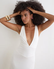 Georgina Maxi Dress in Cupro Off White