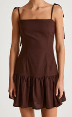 Hazel Mini Dress (Chocolate)