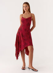 Jasiel Midi Dress - Cherry Rose