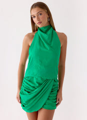 Karilo Mini Dress - Emerald Green