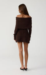 Pavati Long Sleeve Mini Dress (Chocolate Marle)