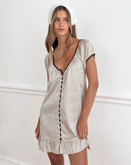 Rinari Mini Dress in Satin Champagne