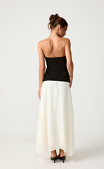Stella Midi Dress (Black/Cream)