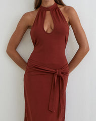 Viorela Maxi Dress in Jersey Fired Brick