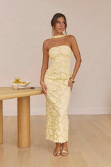 In Orbit Halter Maxi Dress Yellow