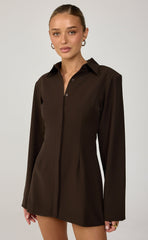Mariella Mini Dress (Chocolate)