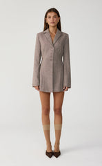 Midweek Blazer Mini Dress (Mocha Texture)