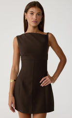 Noa Mini Dress (Chocolate)