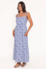Aster Maxi Dress - Blue Tile